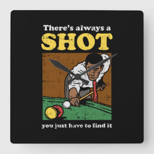 Billiard Snooker Retro Quadratische Wanduhr