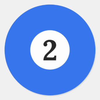 Billiard Solid Blue Ball 2 Runder Aufkleber
