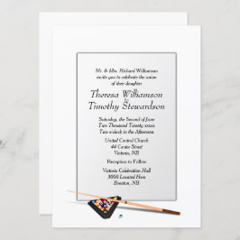Billiard Thema Hochzeit Einladung White Wedding