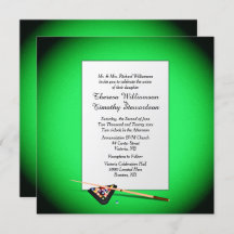 Billiard Theme Wedding Einladung