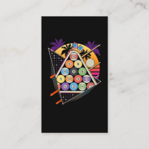 Billiard Vaporwave 80er 90er Snooker Pool Player Visitenkarte