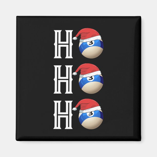 Billiard Weihnachtsfeier Weihnachtsmannmütze Pool  Magnet (Vorne)