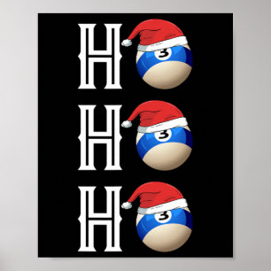 Billiard Weihnachtsfeier Weihnachtsmannmütze Pool  Poster
