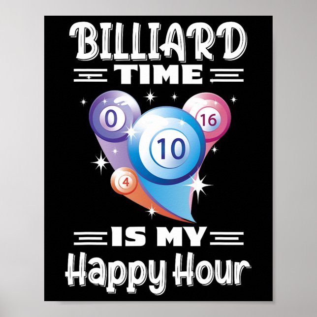 Billiard Zeit glückliche Stunde mit Billiard Poster (Vorne)