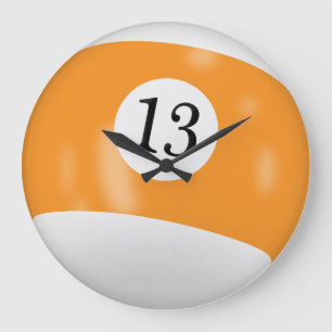 Billiardball-Nummer 13 Große Wanduhr