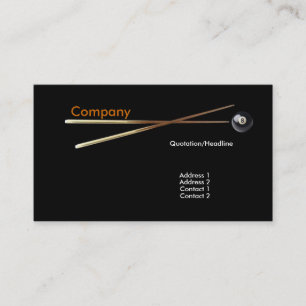 Billiardkarte Visitenkarte