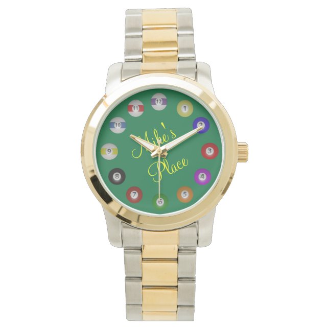 Billiardnummern auf Balls Armbanduhr (Vorderseite)