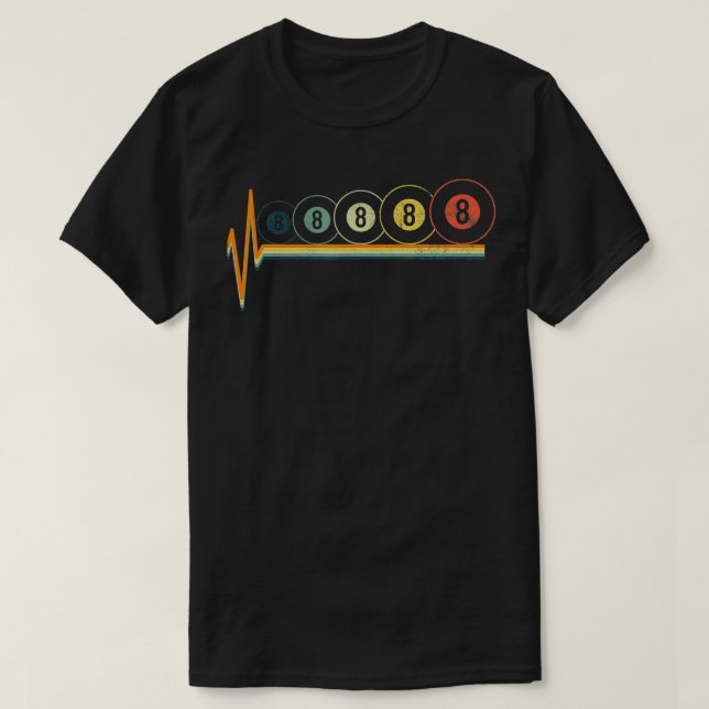 Billiards acht Vintage Retro T-Shirt (Design vorne)