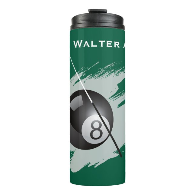 Billiards - Ball and Cue Stick - Personalize Thermosbecher (Vorderseite)