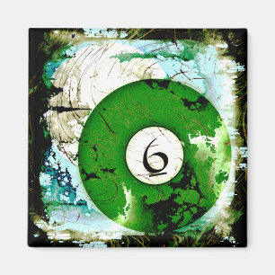BILLIARDS BALL NUMMER 6 MAGNET
