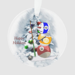 Billiards Ball Snowman Weihnachten Acryl-Ornament Ornament