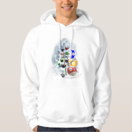 Billiards Ball Snowman Weihnachten Hoodie