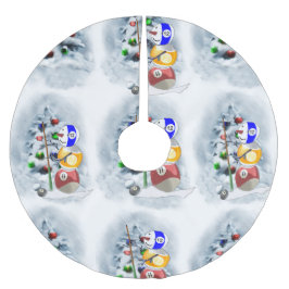 Billiards Ball Snowman Weihnachten Polyester Weihnachtsbaumdecke