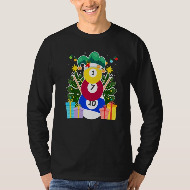 Billiards balls billiards snowman billiards Billia T-Shirt (Vorderseite)