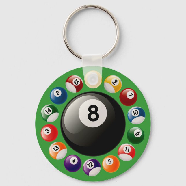 BILLIARDS BALLS SCHLÜSSELANHÄNGER (Vorderseite)