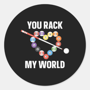 Billiards Billard Pool Player Ball Pub Herzblut Va Runder Aufkleber