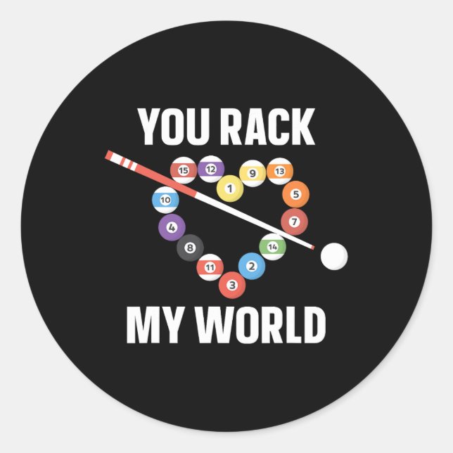 Billiards Billard Pool Player Ball Pub Herzblut Va Runder Aufkleber (Vorderseite)