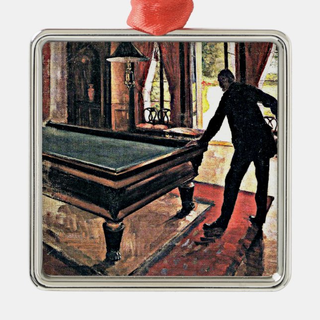 Billiards - Caillebotte, 1876 Kunstwerke Ornament Aus Metall (Vorne)