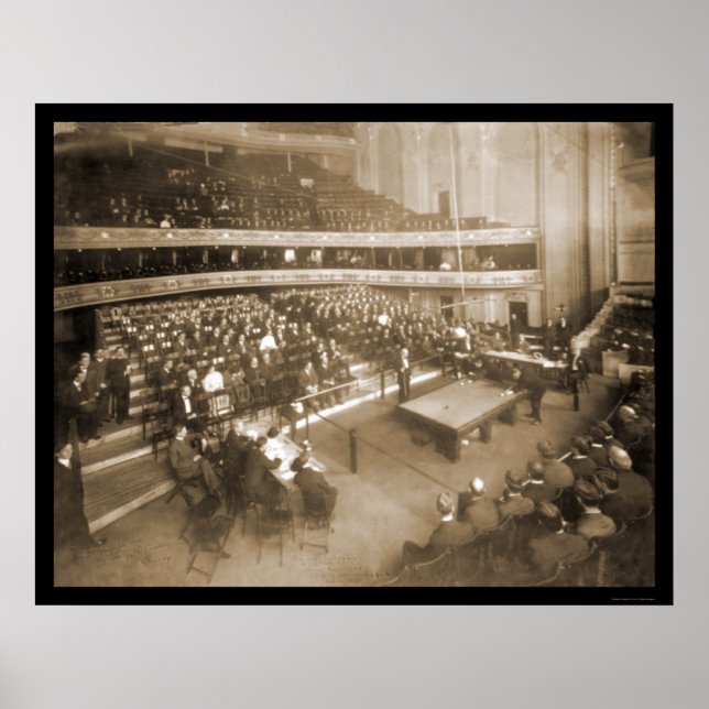 Billiards Chicago IL Foto 1906 Poster (Vorne)