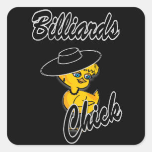 Billiards Chick #4 Quadratischer Aufkleber