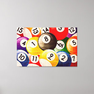 Billiards Collage Triptych Leinwanddruck