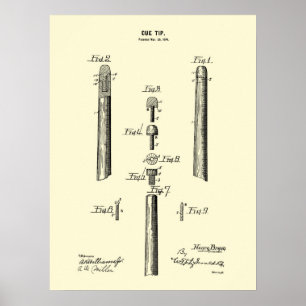 Billiards Cue Patent Art Print #6 Poster