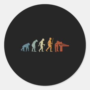 Billiards Evolution Billardspieler Retro Vintage Runder Aufkleber