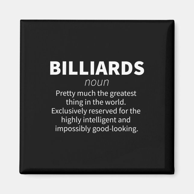Billiards Funny Definition Pool Snooker Player Gif Magnet (Vorne)