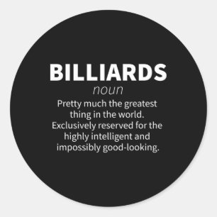 Billiards Funny Definition Pool Snooker Player Gif Runder Aufkleber