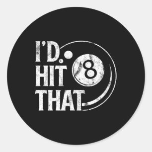 Billiards Funny Id hat das 88 Ball Pool-Spiel getr Runder Aufkleber