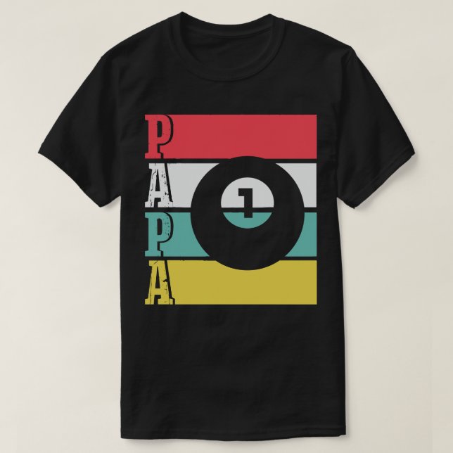Billiards Idea Funny Papa Vathers Day T-Shirt (Design vorne)