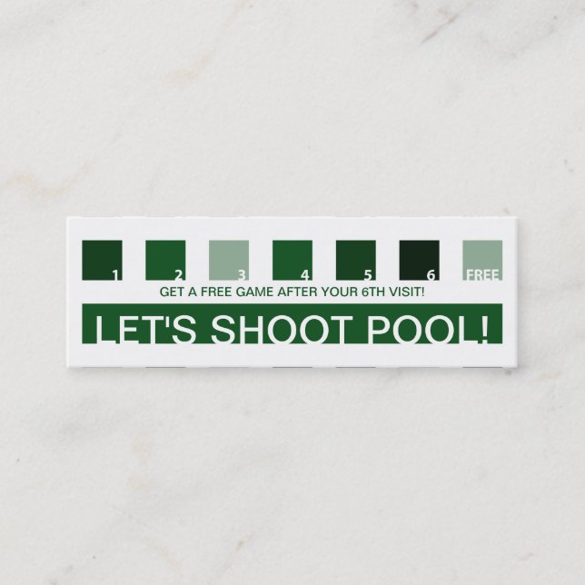 BILLIARDS Kundenzufriedenheit (Mod-Quadrate) Treuekarte (Vorderseite)