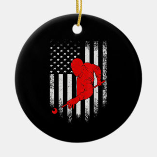 Billiards Lover | American Flag Billiards Gift Keramik Ornament