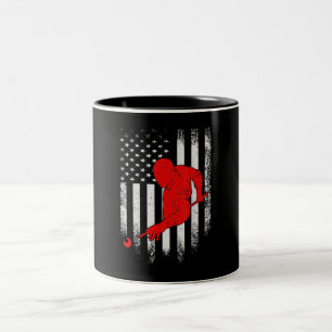 Billiards Lover American Flag Billiards Gift Zweifarbige Tasse