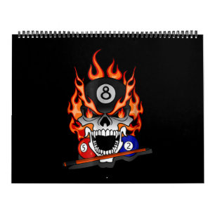 Billiards Lover Great Pool Billiards Skull Gift Kalender