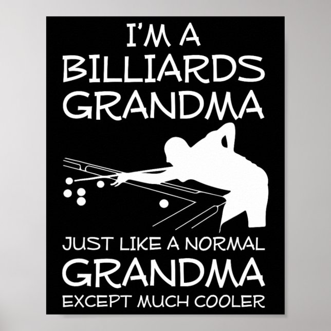 Billiards Oma Großmutter Cool - Im A Billards Poster (Vorne)