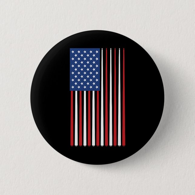 Billiards Player American Flag Pool Sticks Cue Button (Vorderseite)