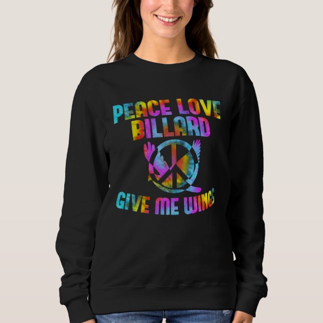 Billiards player peace Snooker Peace Love Billiard Sweatshirt (Vorderseite)