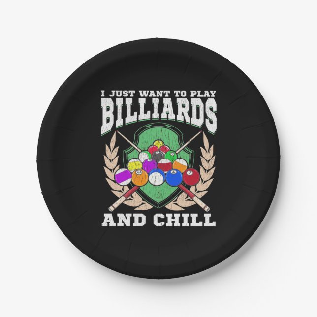 Billiards Player | Play Billiards And Chill Pappteller (Vorderseite)