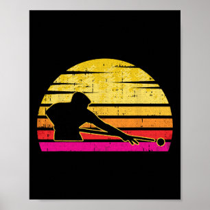 Billiards Player Retro Vintag Sports Pool Snooker Poster