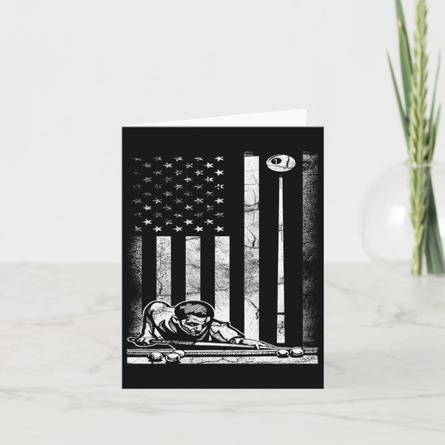 Billiards Pool American US Flag 4. Juli Karte (Vorderseite)