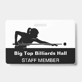 Billiards Pool Hall And Event Staff Member Budget Ausweis
