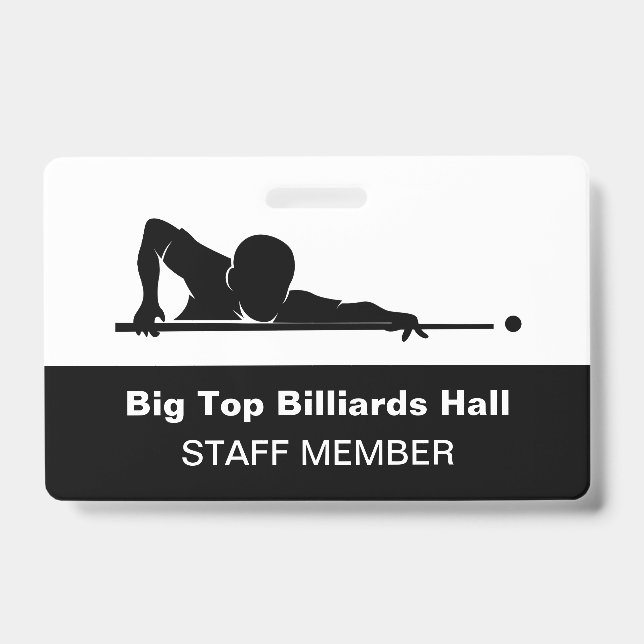 Billiards Pool Hall And Event Staff Member Budget Ausweis (Front)