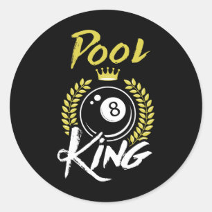Billiards Pool King Shirt Funny Billiards Sport Po Runder Aufkleber