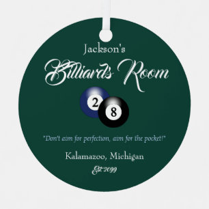 Billiards Pool Man Höhle Weihnachtsdekoration Ornament Aus Metall