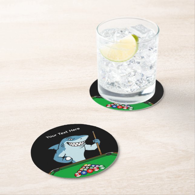 Billiards Pool Shark Guest Drink Coasters Runder Pappuntersetzer (Vor Ort)