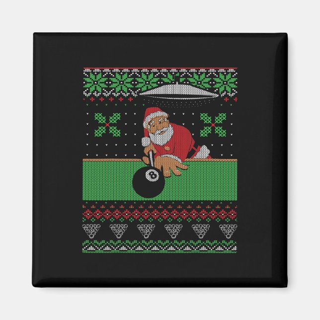Billiards Pool Uggi Weihnachts-Sweater Stil Magnet (Vorne)