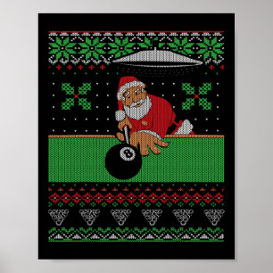 Billiards Pool Uggi Weihnachts-Sweater Stil Poster