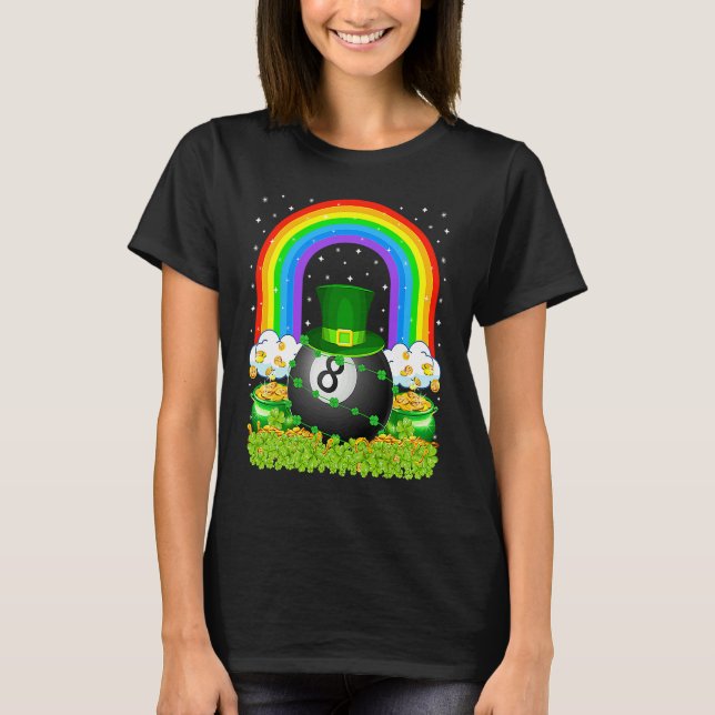 Billiards  Rainbow Leprechaun Billiards St Patrick T-Shirt (Vorderseite)