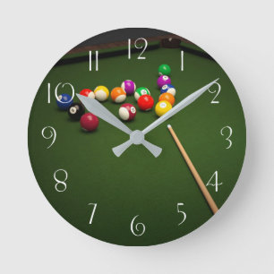 Billiards Runde Wanduhr